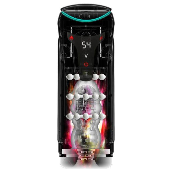 PDX Elite Moto-Bator Pro - Beaded, Heated Pulsating Masturbator (Black)