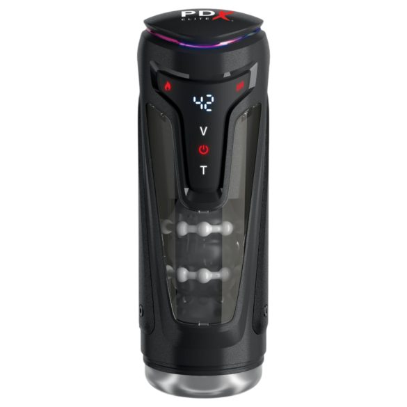 PDX Elite Moto-Bator Pro - Beaded, Heated Pulsating Masturbator (Black)