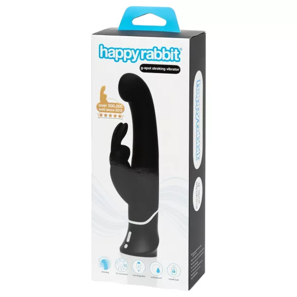 Happyrabbit Rechargeable G-spot - Black Thrusting Rabbit Vibrator