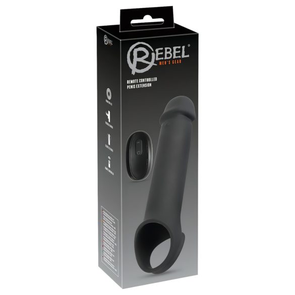 Rebel - Wireless Vibrating Penis Sleeve with Radio Function (Black)