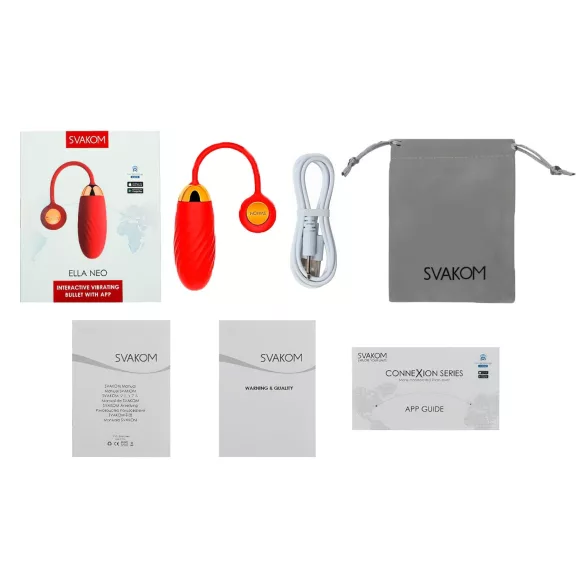Svakom Ella Neo - App-controlled vibrating love egg (red)