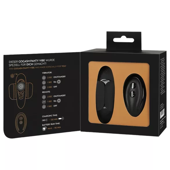 GoGasm Panty - Rechargeable Wireless Clitoral Vibrator (Black)