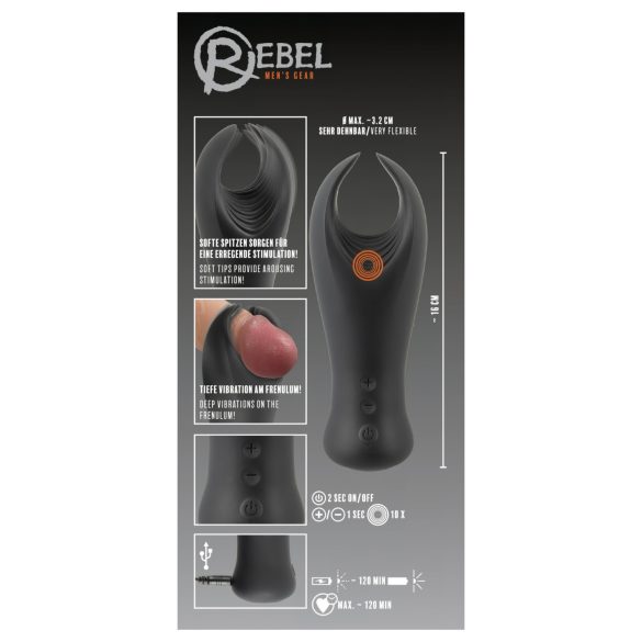 Rebel - Vibrating Glans Stimulator (Black)