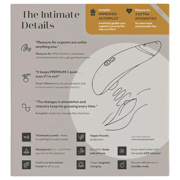 Womanizer Premium 2 - Airwave Clitoral Stimulator (White)