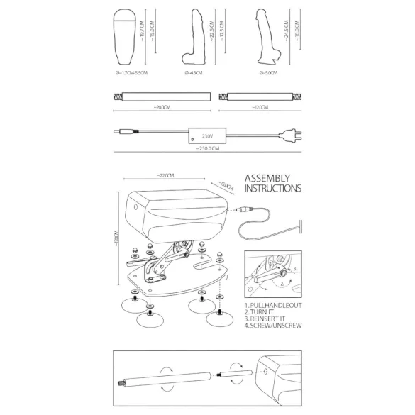 The Banger Intimate Pleasure Machine - Love Device with 2 Attachments