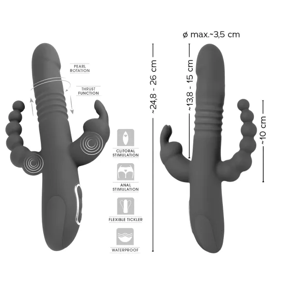 SMILE Triple - Rechargeable Triple-Arm Rotating Vibrator (Purple)