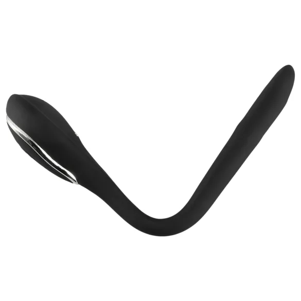 Penis Plug Dilator - rechargeable, vibrating dilator (1 cm, black)