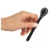 Penis Plug Dilator - rechargeable, vibrating dilator (1 cm, black)