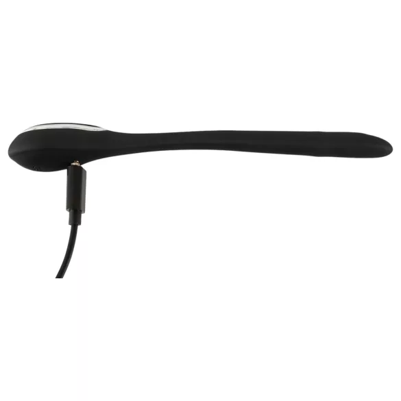 Penis Plug Dilator - rechargeable, vibrating dilator (1 cm, black)