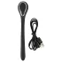 Penis Plug Dilator - rechargeable, vibrating dilator (1 cm, black)