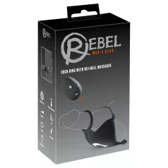  Rebel - Rechargeable Vibrating Ring & Stimulation Toy (Black)