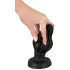 ANOS - ribbed soft butt plug - 7 cm (black)