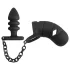 Black Velvet - Silicone Chastity Cage with Anal Plug (Black)