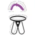 SMILE - Adjustable Double Dildo with Base (Purple-Black)