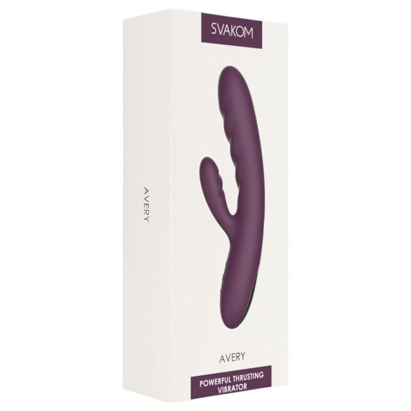 Svakom Avery - Rechargeable Thrusting Vibrator with Clitoral Arm (Purple)