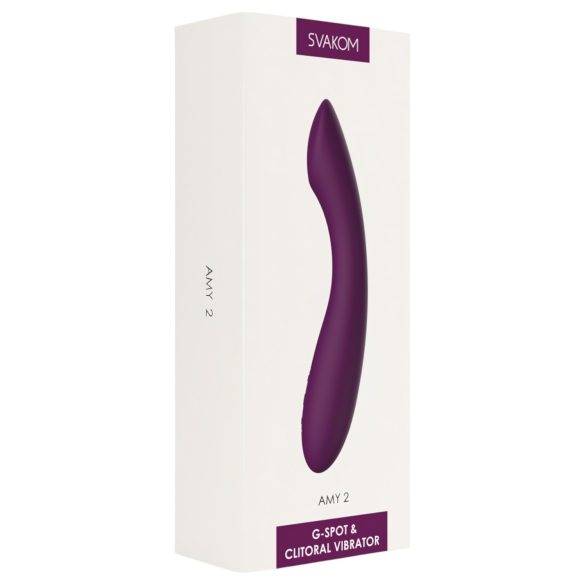 Svakom Amy 2 - Rechargeable, Waterproof G-Spot Vibrator (Purple)