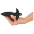 Black Velvet Vibrating Anal Plug - Medium