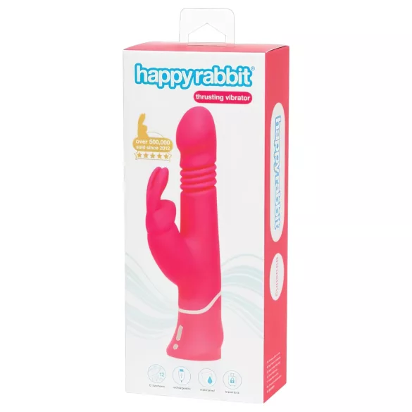 Happyrabbit Thrusting - Rechargeable Thrusting Rabbit Vibrator (Pink)