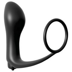 Analfantasy - Finger Anal Vibrator with Penis Ring (Black)