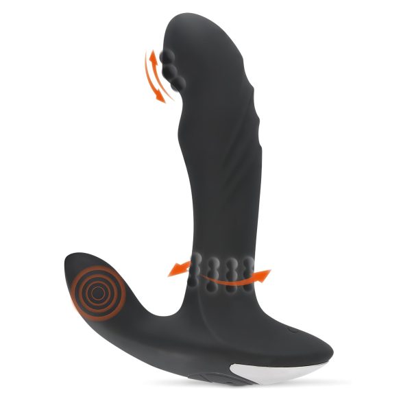 Rebel - Rotating Beaded Prostate Massager Vibrator (Black)