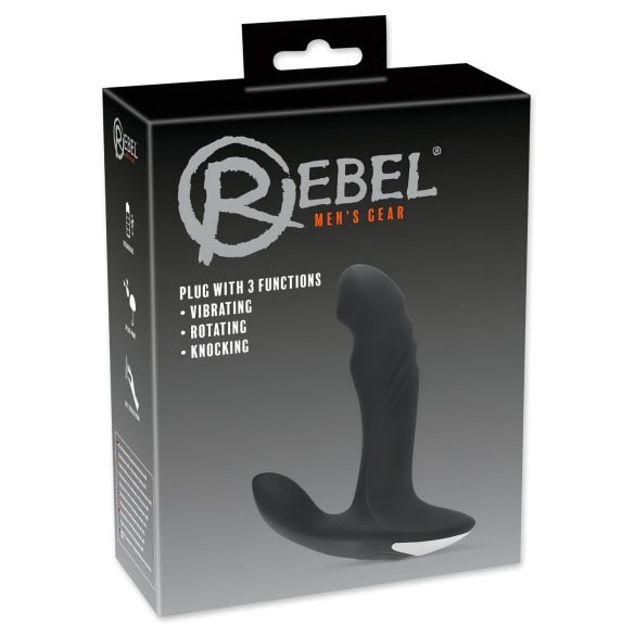 Rebel - Rotating Beaded Prostate Massager Vibrator (Black)