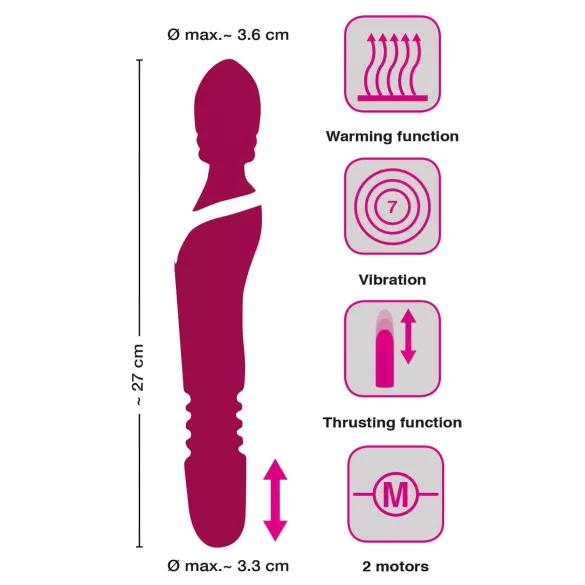 Javida Thrusting - 3‑in‑1 Massaging Vibrator (Red)