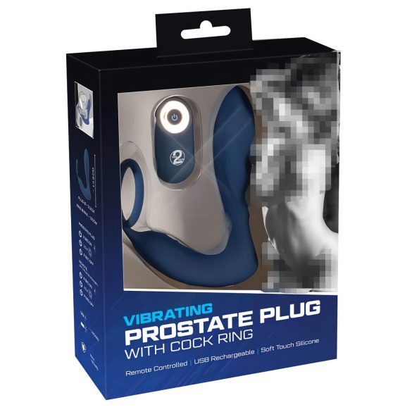 You2Toys Prostate Plug - Blue Anal Vibrator with Cock Ring