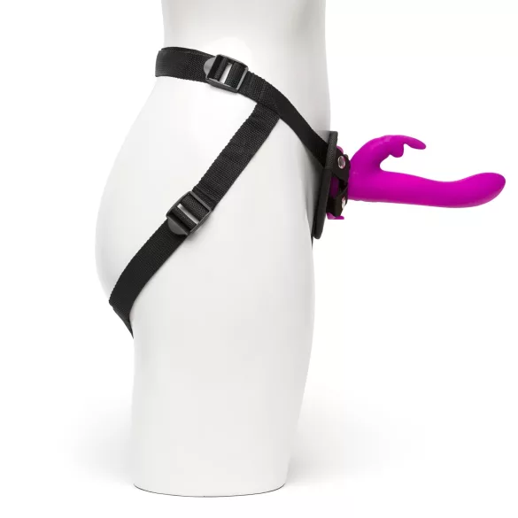 Happyrabbit Strap-On - rabbit-style strap-on vibrator with clitoral arm (purple)