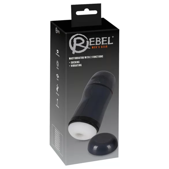 Rebel - 2-in-1 Suction & Vibration Stroker (Black)