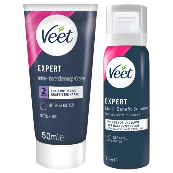 Veet - intimate hair removal cream and moisturising mousse for women (2 × 50 ml)
