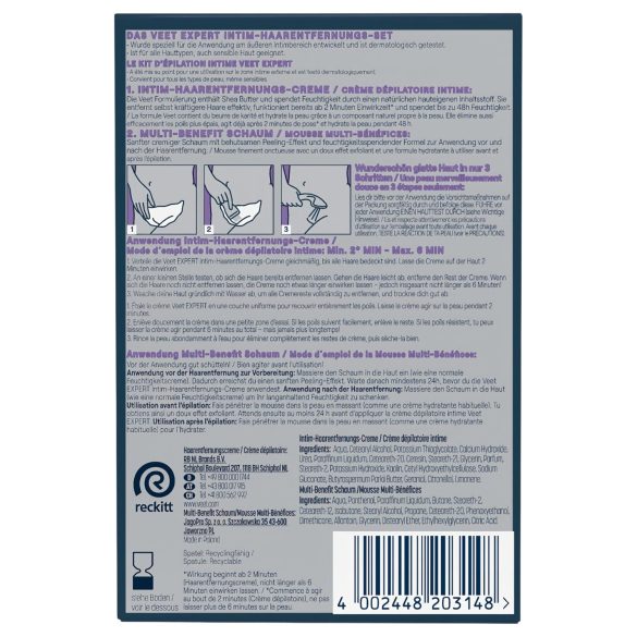 Veet - intimate hair removal cream and moisturising mousse for women (2 × 50 ml)