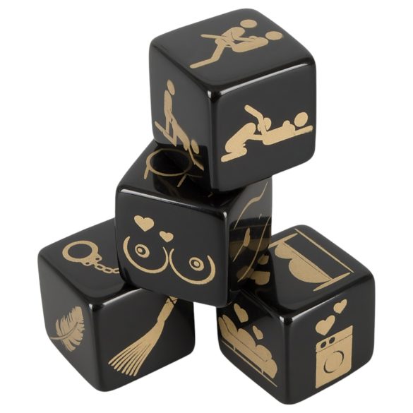 Black Sexy Dice Set - Set of 4