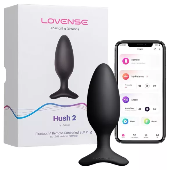Lovense Hush 2 M - App-controlled anal vibrator (45 mm, black)