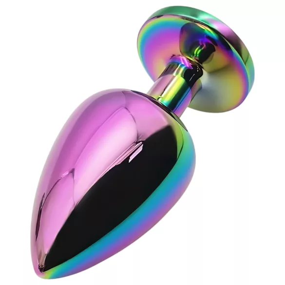 Sunfo - Metal Anal Plug with White Gem (Rainbow)
