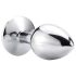 Sunfo - Metal Anal Plug with White Gem (Silver)