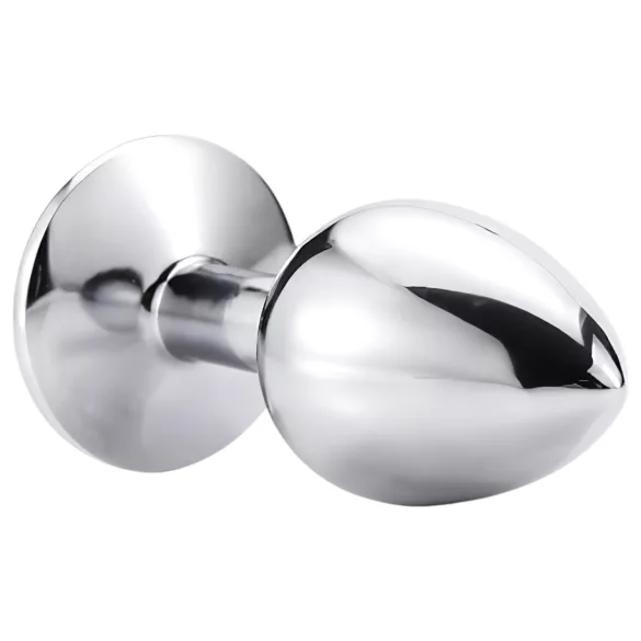Sunfo - Metal Anal Plug with Pink Gem (Silver)