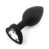 Sunfo - Silicone Heart Gem Anal Plug (Black and White)