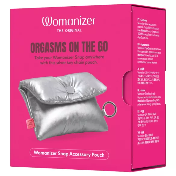 Womanizer Snap - storage pouch with keyring (silver)