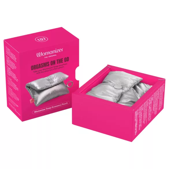 Womanizer Snap - storage pouch with keyring (silver)