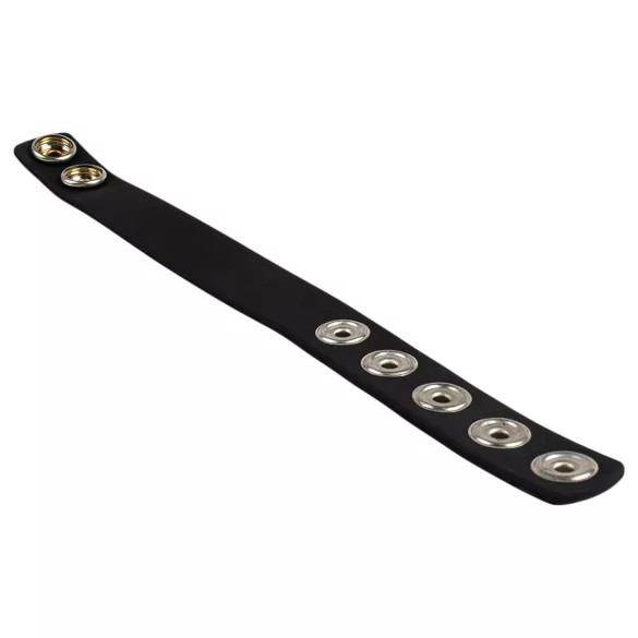Pulselock Forge - adjustable snap‑fastening silicone cock ring (black) - 228 mm