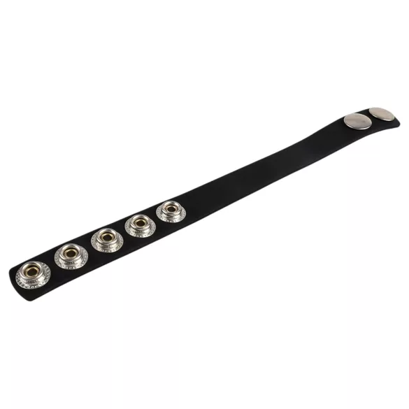 Pulselock Forge - adjustable snap‑fastening silicone cock ring (black) - 228 mm