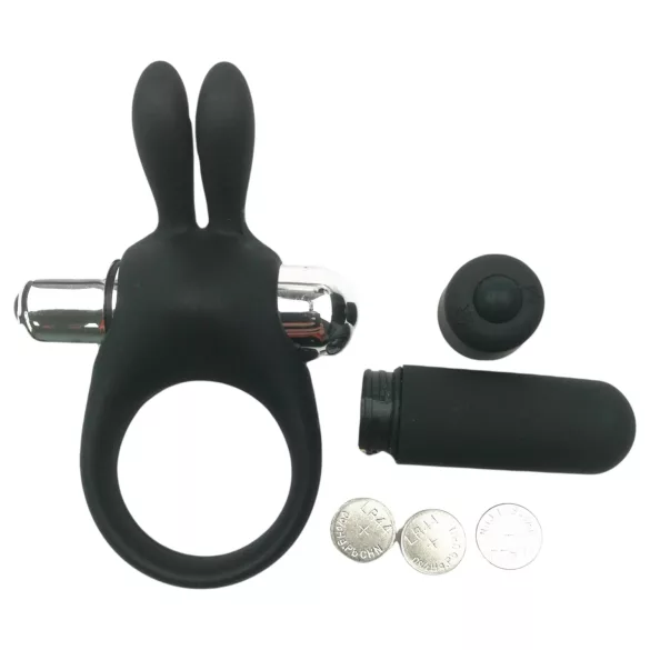 Pulselock Vantr - vibrating bunny cock ring (black) - 30 mm
