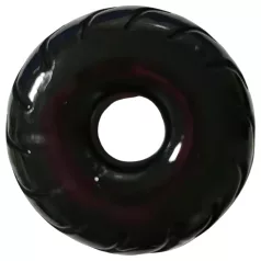  Pulselock Forge - black wheel-patterned TPE penis ring (19 mm)