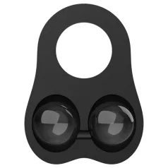   Pulselock Taur - Silicone Testicle Ring with Weighted Balls (Black)