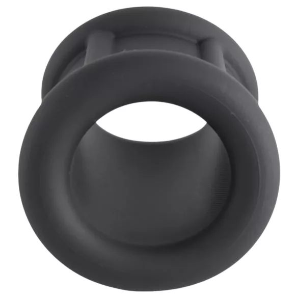 Pulselock Cocktura - ribbed silicone cock ring (black) - 30 mm