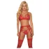 Mapalé - Red Lingerie Set with Garters - M/L