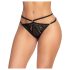 Mapalé - Black Patterned Strappy Open Panties - M/L