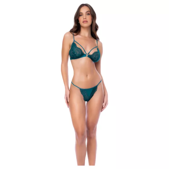 Mapalé - Strappy Floral Bra and Panty Set (Green) - L/XL