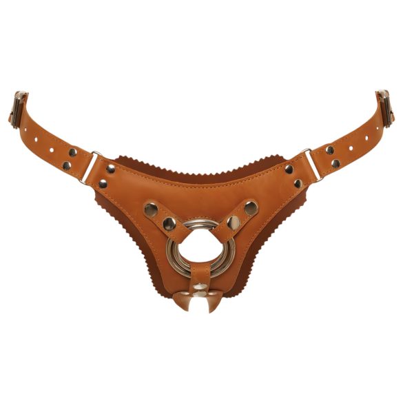 ZADO - Leather Harness for Attachments (Brown) - XXL