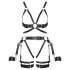 ZADO - multi‑piece leather harness set with cuffs - black - L/XL